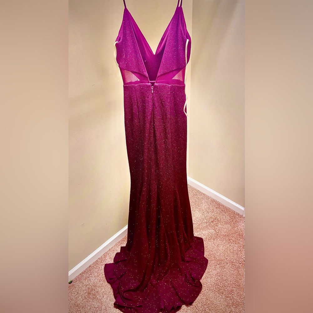 NWT Size 3 Dark Red Dear Moon Prom Dress - Stunning Floor-Length Gown”